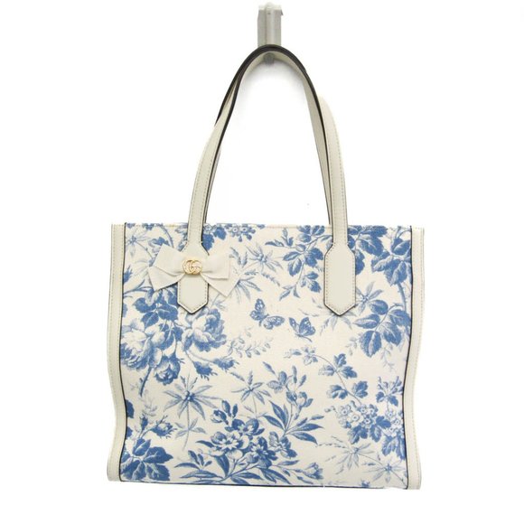 GUCCI White Leather Tote Bag - Picture 1 of 14